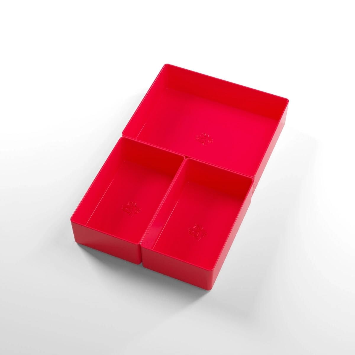 Token Silo Card Add On - 3-Piece Set Of Game Trays, Holds Game Cards, Tokens, Dials And Dice, Organize Lcg, Tcg And Board Game Accessories, Modular Design, Red Color, Made By Gamegenic
