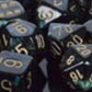 Chessex Manufacturing 27615 16 Mm Scarab Jade With Gold Numbers D6 Dice Set Of 12