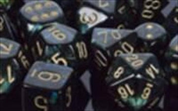 Chessex Manufacturing 27615 16 Mm Scarab Jade With Gold Numbers D6 Dice Set Of 12