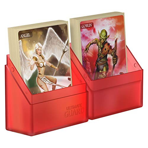 Ultimate Guard Boulder 40+ Classic, Deck Case For 40 Double-Sleeved Tcg Cards, Ruby, Secure & Durable Storage For Trading Card Games, Soft-Touch Finish