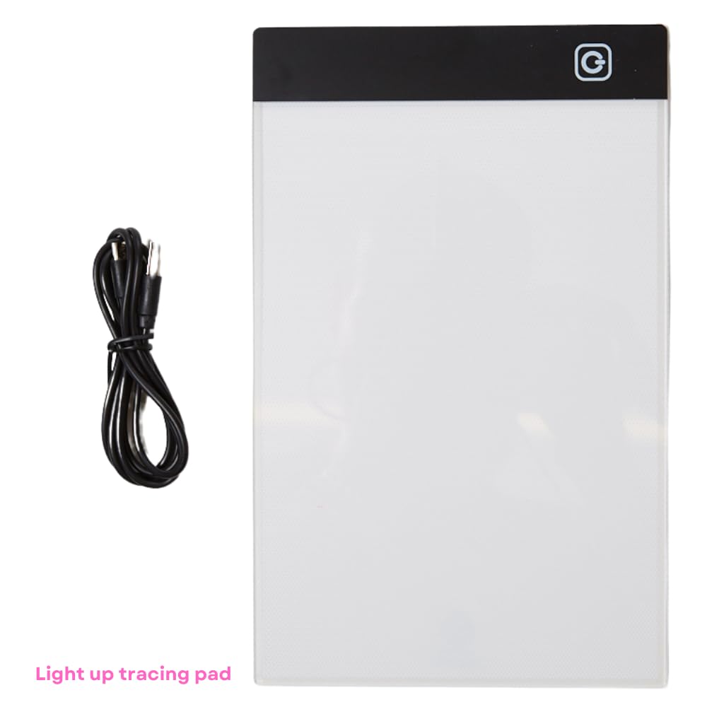 Create N Style Fashion Design Light Up Tracing Pad Kit, Kids Coloring Art Activity Set with Stickers and Stencils