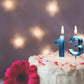 Bailym Blue Birthday Candles, Number 13 Cake Topper, 1.3 Inch, Synthetic Wax