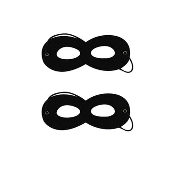 LOVINSHOW 2pcs Black Superhero Felt Eye Masks Halloween Dress Up Masks Cosplay Half Masks with Elastic Rope (2)