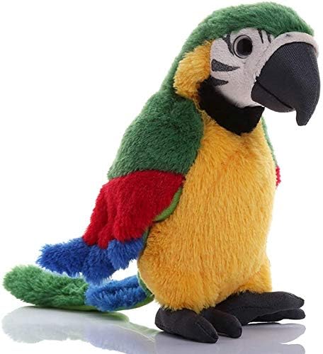 Clobeau Talking Parrot Toy Macaw Parrot Plush Stuffed Toys Animal Plush Toy Repeat What You Say Stuffed Parrot Pet Toy Plush Bud