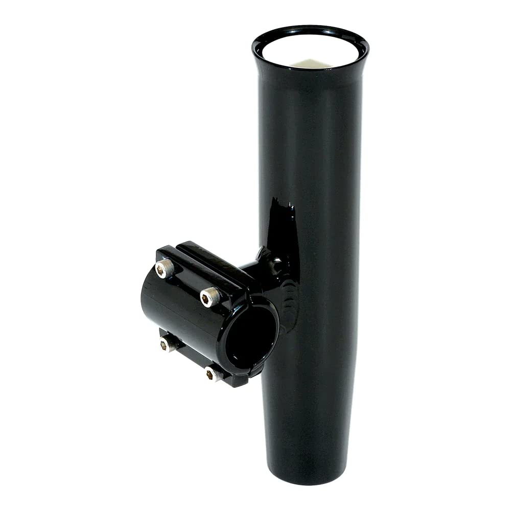 Lees Clamp-On Rod Holder - Black Aluminum - Horizontal Mount - Fits 1.315 O.D. Pipe