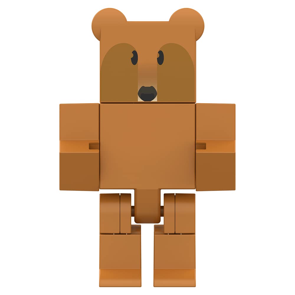 Bee Swarm Simulator Brown Bear Action Figure Pack - 5" Plastic Figure with Mystery Bee & Honeycomb Case, Model AF9206