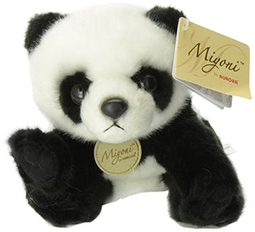 Aurora® Realistic Miyoni® Panda Stuffed Animal - Lifelike Detail - Cherished Companionship - Black 7.5 Inches