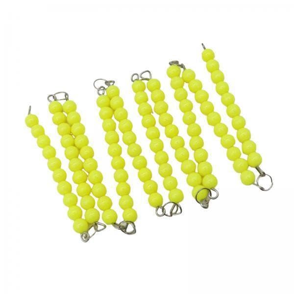 Jazzy Pearls 5X10Pcs Montessori Bead Chains Montessori Counting Toy For Kids Ages 35 Gift Yellow|10 Montessori Bead Chains(5 Pa