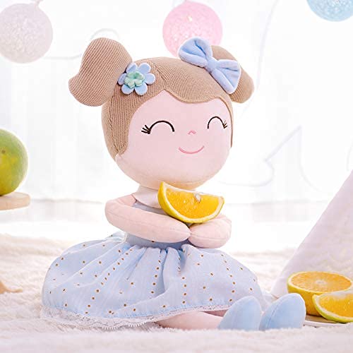 Gloveleya 16 Baby Doll Girl Plush Toy - Light Blue Cloth Doll with Gift Box - Perfect Gift for Kids