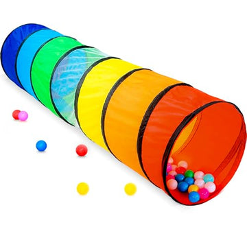 Nubuni Kids Play Tunnel Tent For Toddlers, Colorful Pop Up Crawl Tunnel Toy For Baby Or Pet, Collapsible Gift For Boy And Girl Play Tunnel Indoor And Outdoor Game Rainbow
