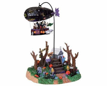Lemax Spooky Town Animated Dreaded Zeppelin Building