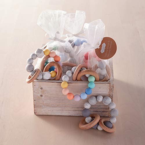Mud Pie Blue Green Silicone Wood Teeth