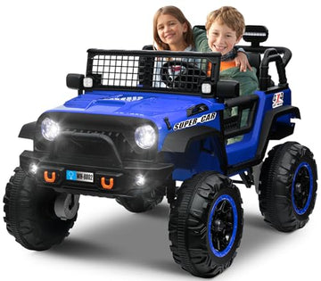 OTTARO 24V 4WD/2WD Switchable Ride on Cars, 2 Seater Kids Electric Vehicle Truck with 20 Inch Seater, 4x100W Motors, 4 Shock Abs