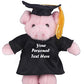 Plushland Plush Stuffed Animal Toys 12 Inches Present Gifts for Graduation Day  Personalized Text  Name or Your School Logo on Gown  Best for Any Grad School Kids (Graduation Pig Black Gown)