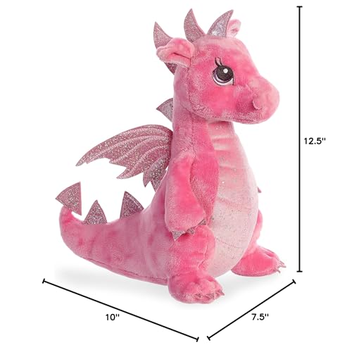 Aurora® Dahlia Dragon™ Plush Toy - Pink 12" Stuffed Animal - Magical Adventures - Soft Polyester