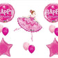 Pink Ballerina Happy Birthday Party Balloons Decorations Supplies