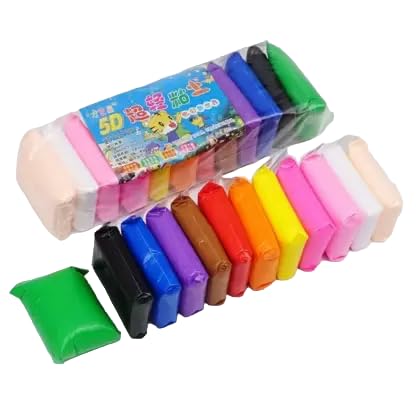 Dotfusion Air Dry Diy Ultra Light Different Color Clay With Tools Set For Kids (12 Pcs)