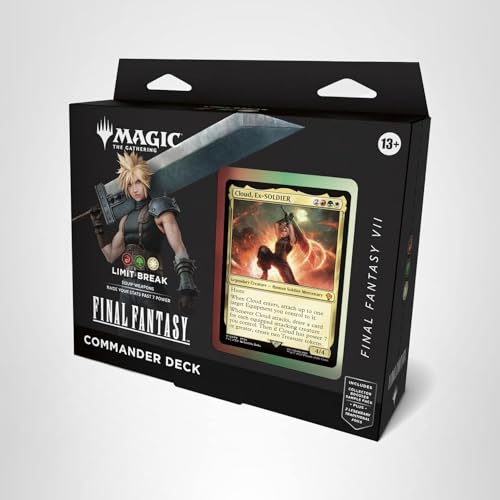 Magic: The Gathering Commander Deck - Final Fantasy VII Limit Break, Multicolor, 5.394 x 7.638 x 0.1 inches, Model D38590000
