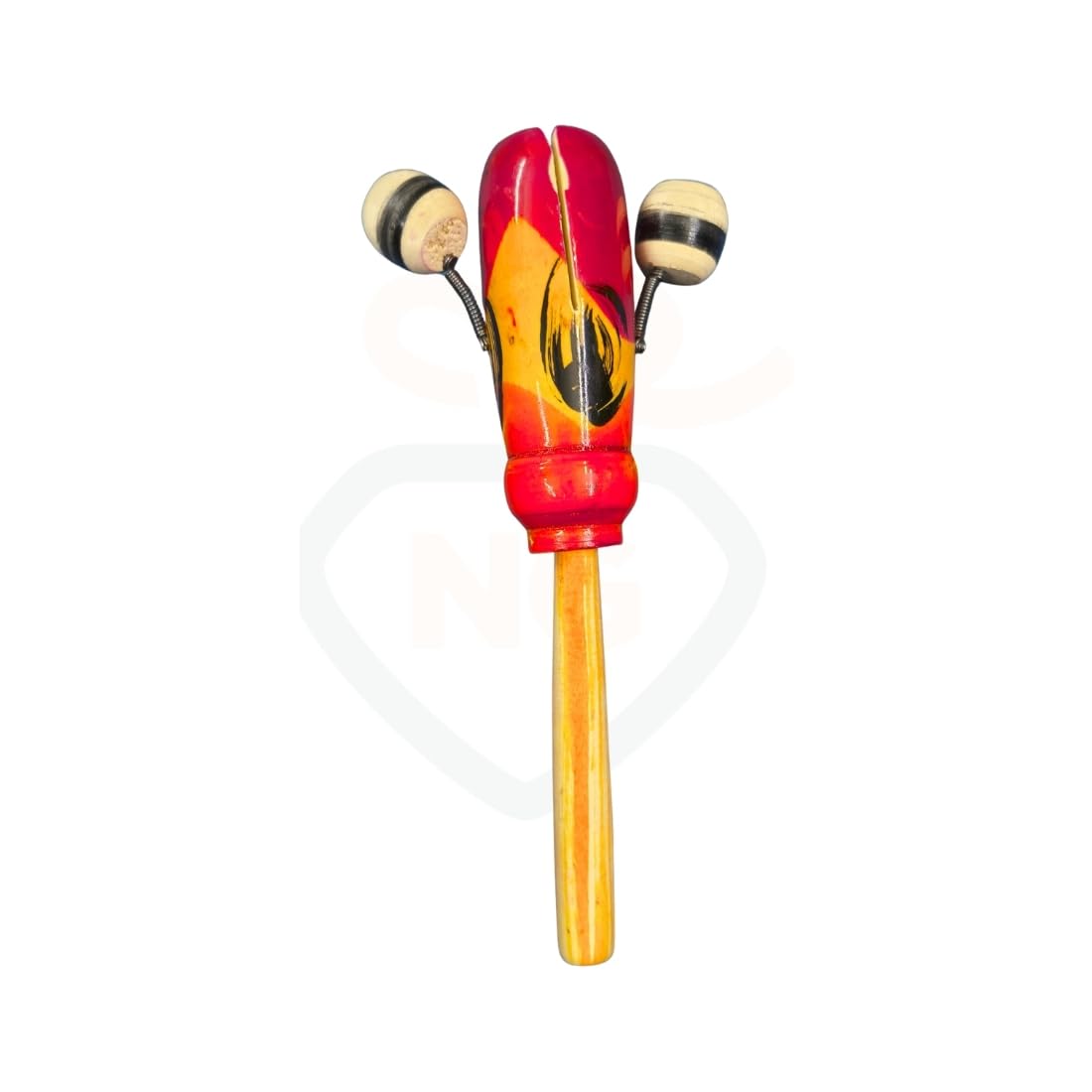 Wooden Baby Handmade Rattle Toy | Handcrafted Sound Rattle With Beads | NonToxic Wooden Baby Toy | Sensory & Motor Skill Toy Fo