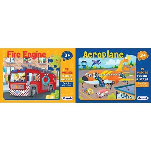Frank 15 Pieces Floor Puzzle for 3 Year Old Kids and Above (FIRE Engine) & Frank 15 Pieces Floor Puzzle for 3 Year Old Kids and 