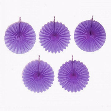 Amscan Hot Stamp Paper Fans, 5 Ct, New Purple Party-Decorations