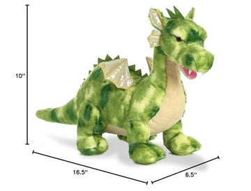 Aurora Ferocious Dinos & Dragons Vollenth The Green Stuffed Animal - 18 Cuddly Green Plush Toy for Prehistoric Fun