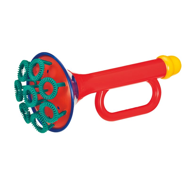 Pustefix Multi Bubble Trumpet Blowing Toy Set - Includes Blower, 8.45 oz Bubbles, Liquid Tray - Multicolor, Model 869-555