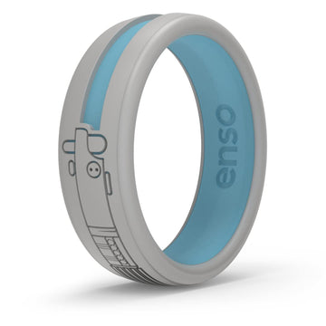 Enso Rings Star Wars Lightsaber Collection - Dualtone Silicone Ring - Skywalker Blue Lightsaber - 9