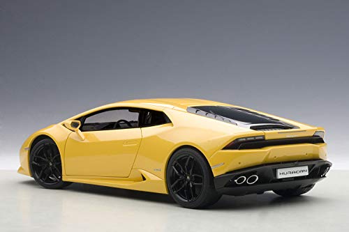 AUTOart Lamborghini Huracan LP610-4 Model 74604, 1/18 Scale Diecast, Yellow, Rubber Material