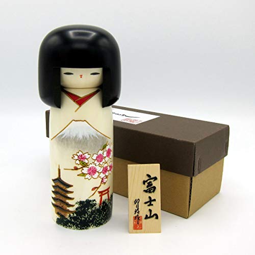 Usaburo Sosaku Kokeshi Doll Fujiyama Made In Japan