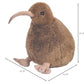 TAMMYFLYFLY Plush Kiwi Bird Soft Toy - 30cm Brown Stuffed Animal