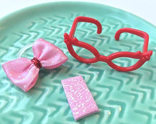 Pet Shop Lps Pink Bow Glasses Phone Accessories Lot - Cat Not Included