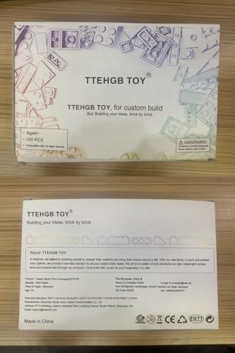 TTEHGB TOY Classic Bulk Brick Block 2x4, 300 Piece Building Brick Full Transparency, Compatible with Parts and Pieces 3001, Crea