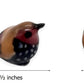 Witnystore Tiny ? Inch Red Avadavat Strawberry Finch Bird Figurine - Miniature Hand Made Painted Ceramic Birds Aves Colorful Por