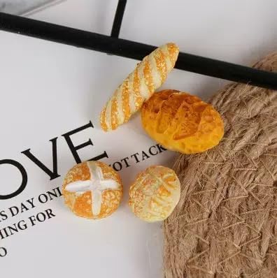 8 Pcs 1/12 Miniature Bread Set, Miniature Bread Dollhouse Decoration Accessories Resin Mix Bakery Bread Mini House Food Decorati