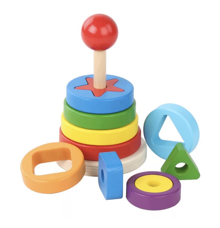 Toyartsy Different Shapes Recognization Stacking Toys For Toddlers Montessori Play Set For Girls&Boy| Multicolor Stacking Toys, 