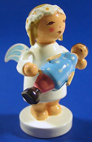 Wendt & Kuhn Handpainted Wooden Blonde Margarite Angel Figurine Doll