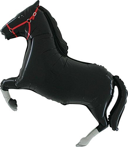 Burton & Burton Betallic Black Horse Shaped Jumbo Foil Balloon