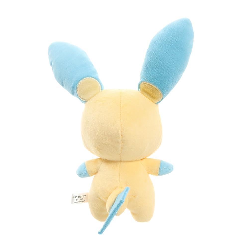 Sanei Pokemon All Star Series - PP70 - Minun Stuffed Plush, Yellow, Blue, 6.5