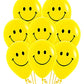 3A FEATURETAIL Smiley Printed Same Face Expression Emoji Balloons For Smiley Theme Birthday Decoration, Kids Party, Yellow Colo