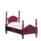 Dollhouse Miniature Twin Bedroom Set in Mahogany