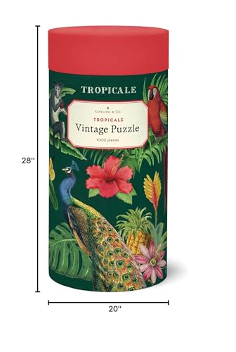 Cavallini 1000 Piece Puzzle, Tropicale - Multi Color Paperboard Jigsaw