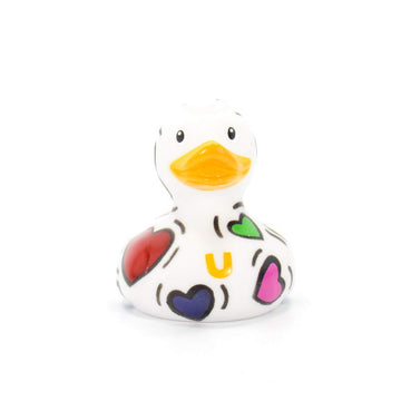 Pop Heart (Mini) Rubber Duck By Bud Ducks | Elegant Gift Ready Packaging - 'Living In A Bubble Of Love!' | Child Safe | Collectable