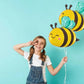 Gallasy Lovely Bee Balloon, Large Helium Mylar Honeybee Balloon, Foil Bumblebee Balloon 32X25 Inch