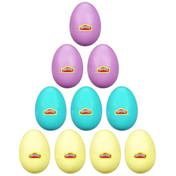 Dough Filled Plastic Eggs- 10 Pack of 1 Oz Colorful Kids Doh- Play & Mold to Fun Dough Shapes -Candy Alternative for Bunny Baske