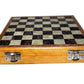 Stonkraft - 8' X 8' Chess Board With Wooden Base With Stone Inlaid & Stone Pieces Game Set