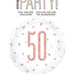 Glitz Rose Gold Number 50 Birthday Round Foil Balloon - (18) Pack of 1 - Perfect Decoration for Birthday Parties and Other Miles