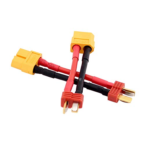 4pcs Deans T-Plug Male to XT60 Female Connector Lead Adapter Cable 14awg 5cm for RC Lipo(BDHI-63)