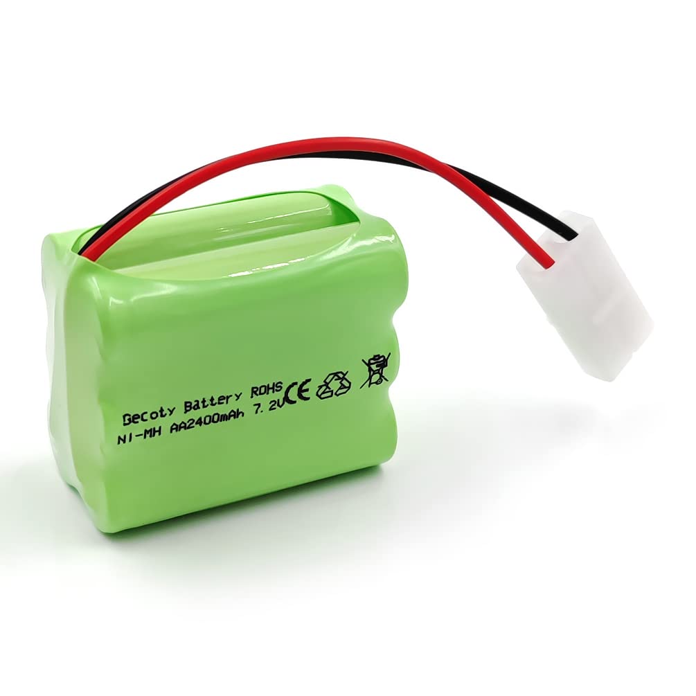 Gecoty 7.2V Ni-MH AA Rechargeable Battery Pack with Tamiya Plug for RC Trucks, Boats, Tanks - 2400mAh Model tech06