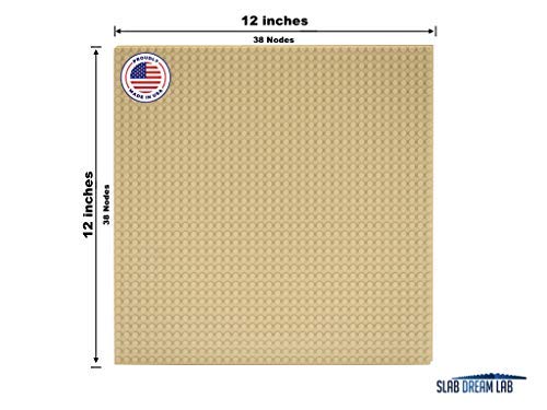 Slabdreamlab 12''X12'' Slab Lite Baseplate For All Major Building Bricks And Blocks (Sand, 4-Pack)